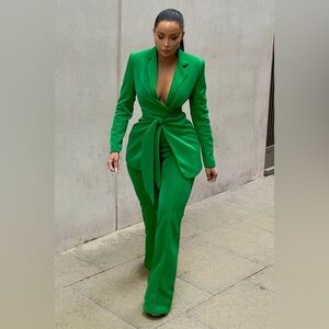 PrettyLittleThing Vibrant Green Pantsuit